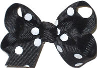 Small Black with White Dots Polka Dot Bow